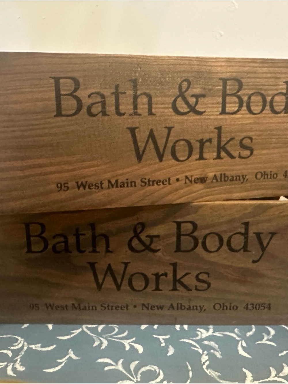 Bath & Body Works Brown Wood Logo Crates